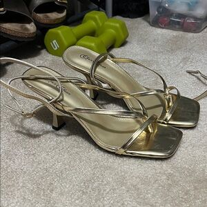 Elegant Gold Strappy Heels